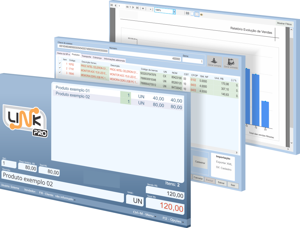Sistema Link ERP com PDV, gestão e relatórios