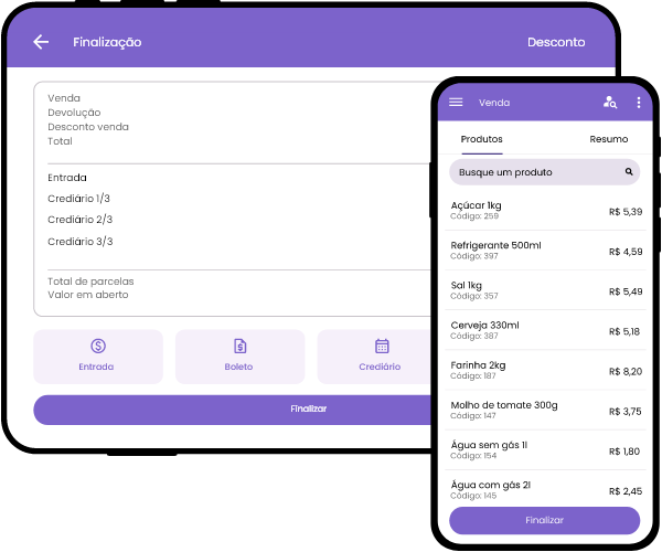 Aplicativo Link Móvel em tablet e smartphone